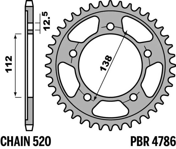 PBR C45 Steel Standard Sprocket – 520 45THONDA 750 CB 750 HORNET - 2023 - 2025Ref: Pbr01618A / 1127994001