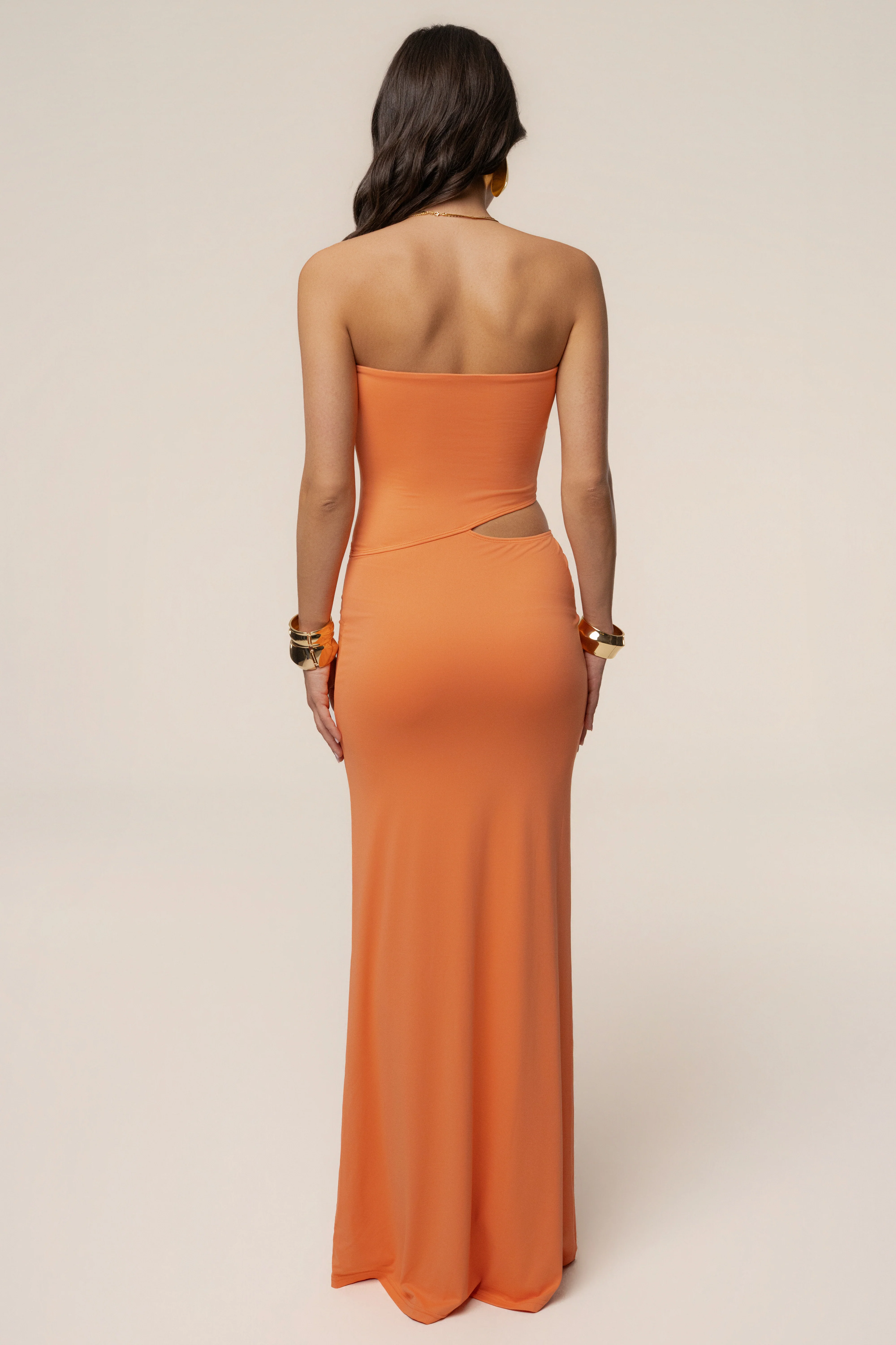 Peach Sun-kissed Glow Maxi Dress