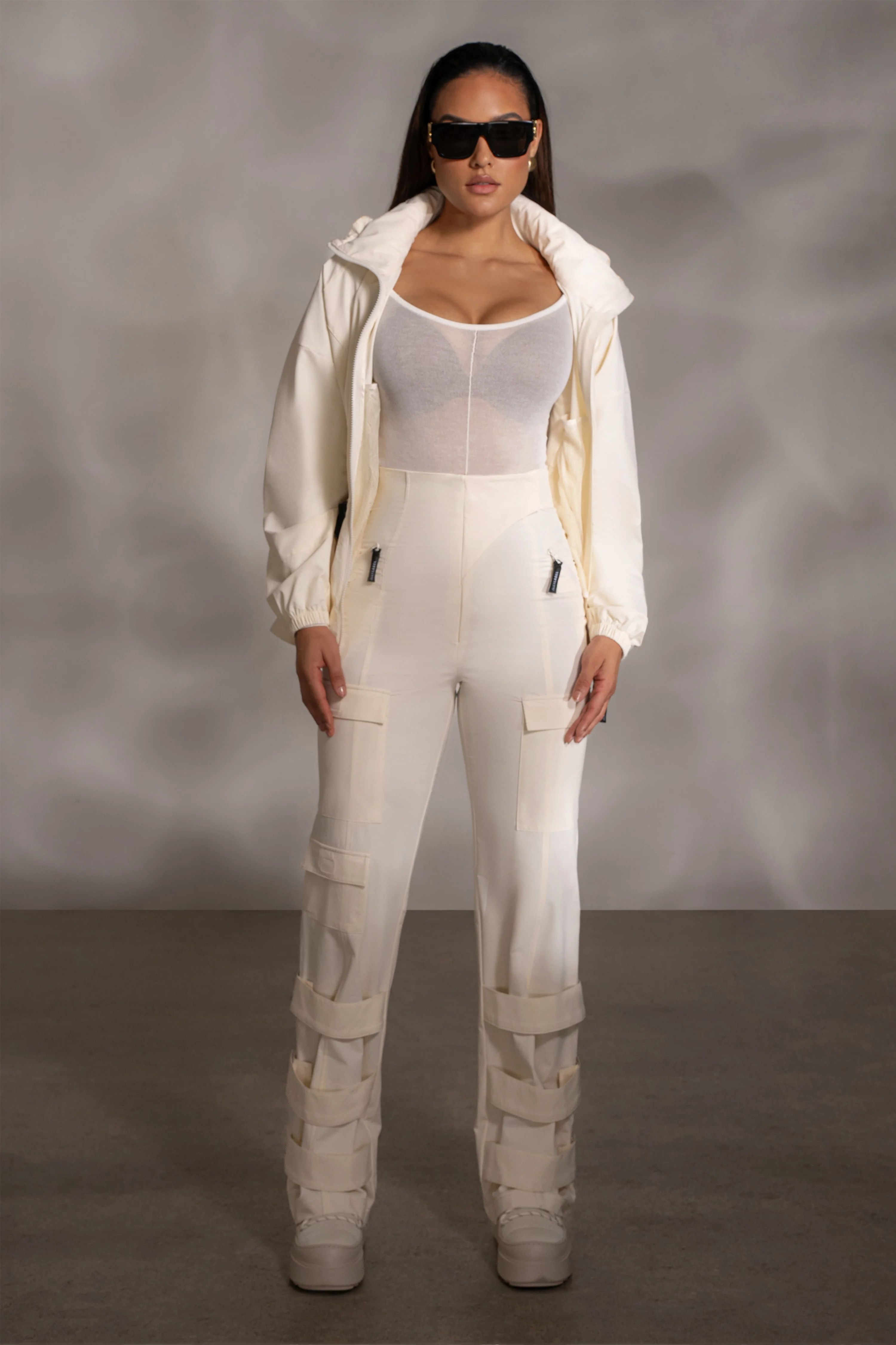Buttercream Nyah Nylon Utility Pants