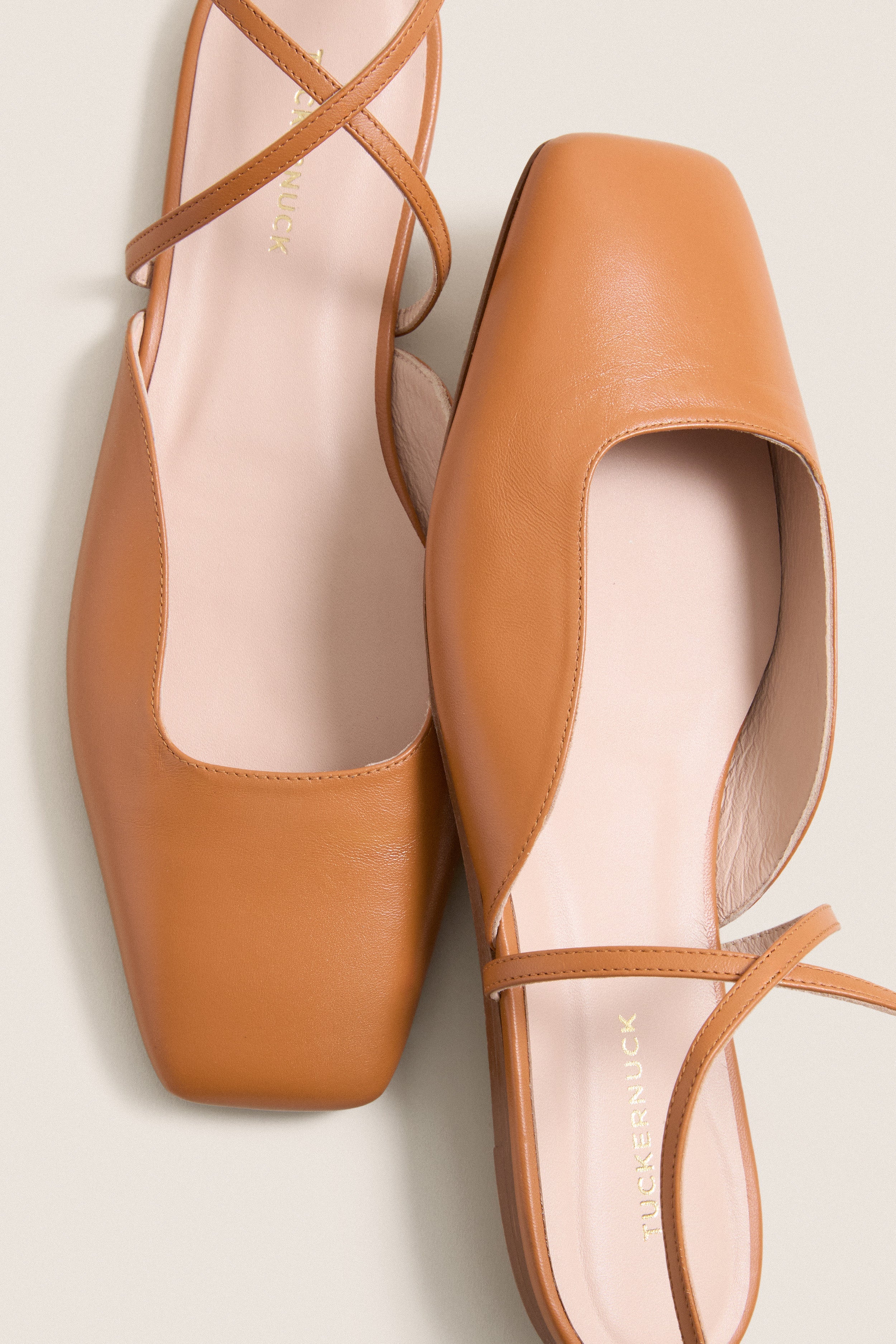 Cognac Leather Lillie Flats