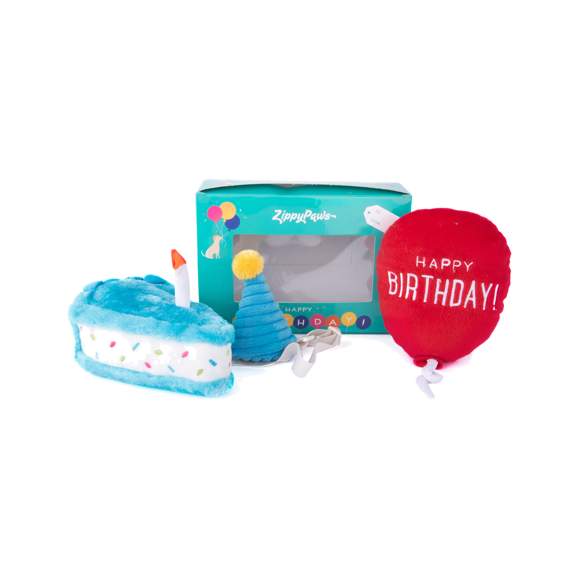ZippyPaws - Pup Birthday Box - Blue