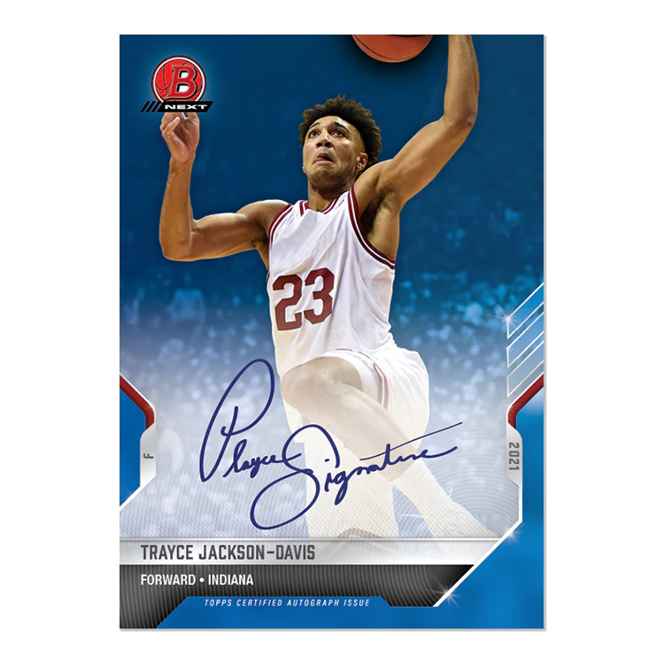On-Card Auto # to 49 - Trayce Jackson-Davis - 2021 Bowman NEXT TOPPS NOW® Basketball Card 6B