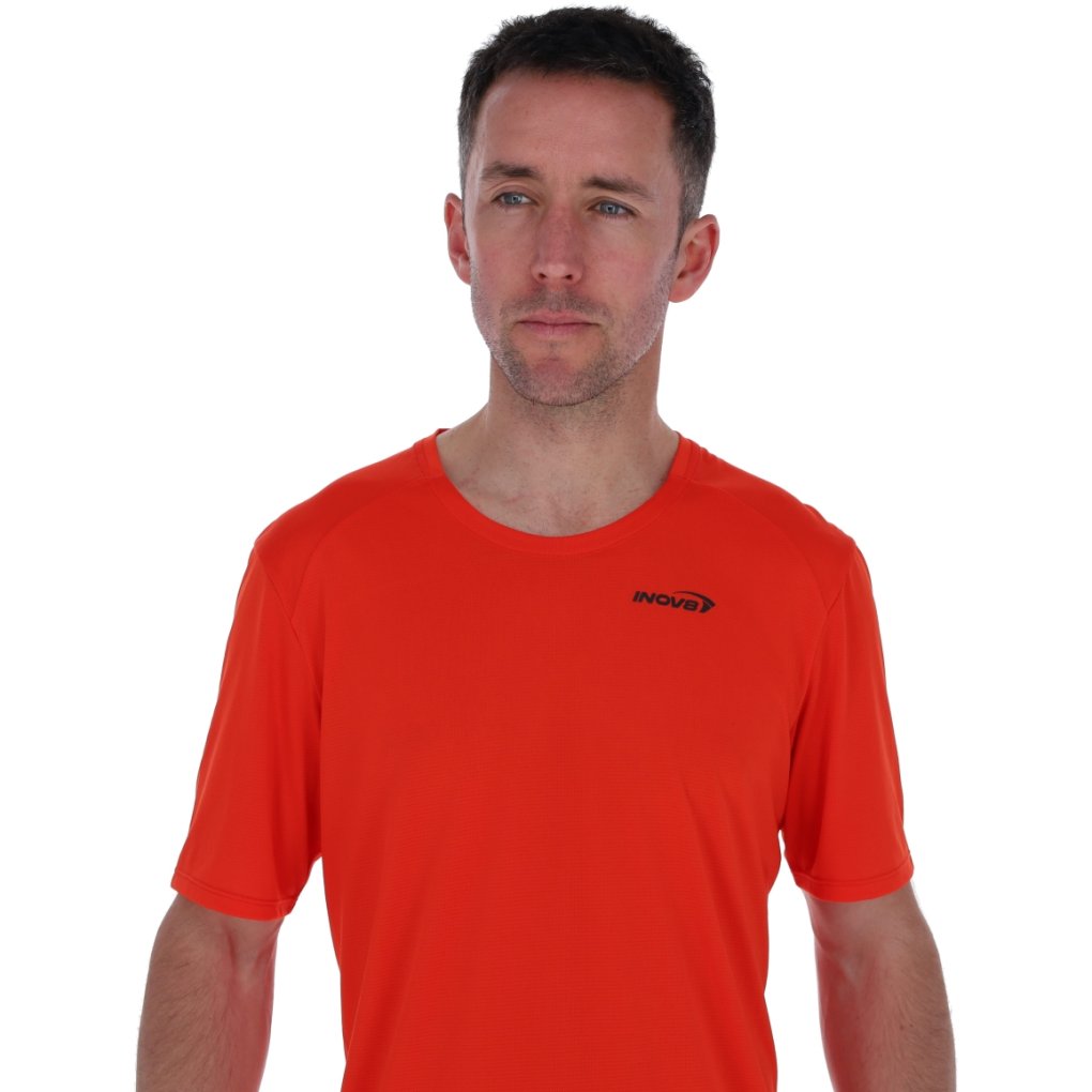 Inov-8 Performance Short Sleeve T-Shirt Men - fiery red/red