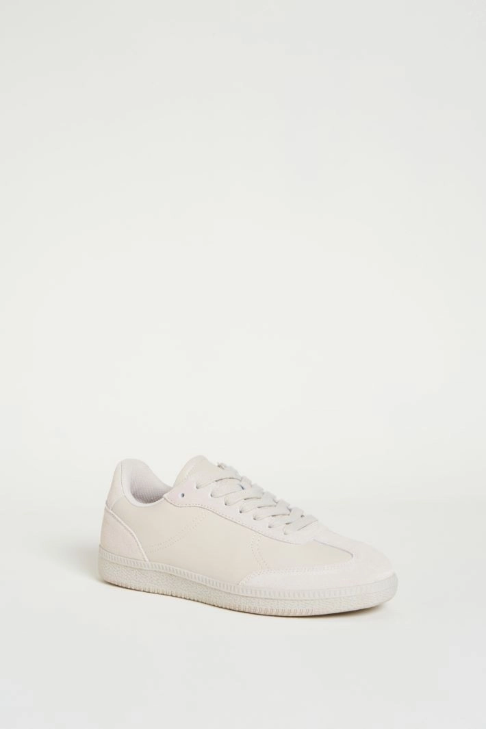 Leather trainers - WHITE GREY