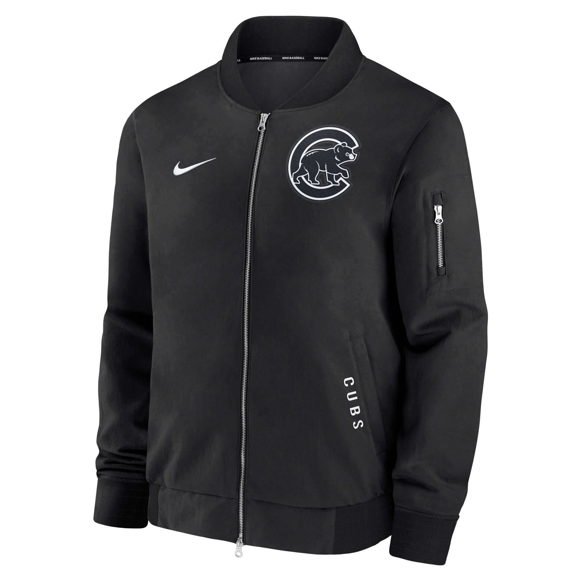 Chicago Cubs 2026 MLB Authentic Dugout Bomber Jacket Black