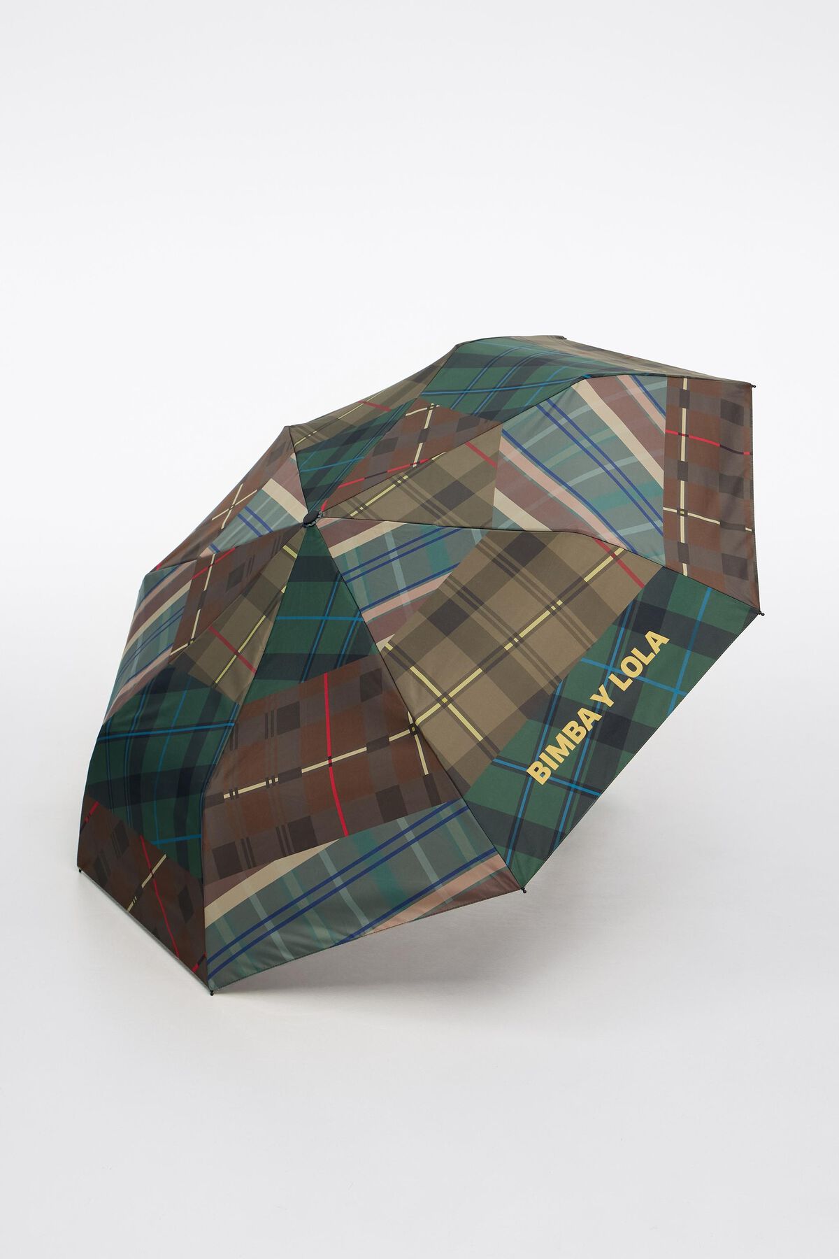 Checked patchwork umbrella