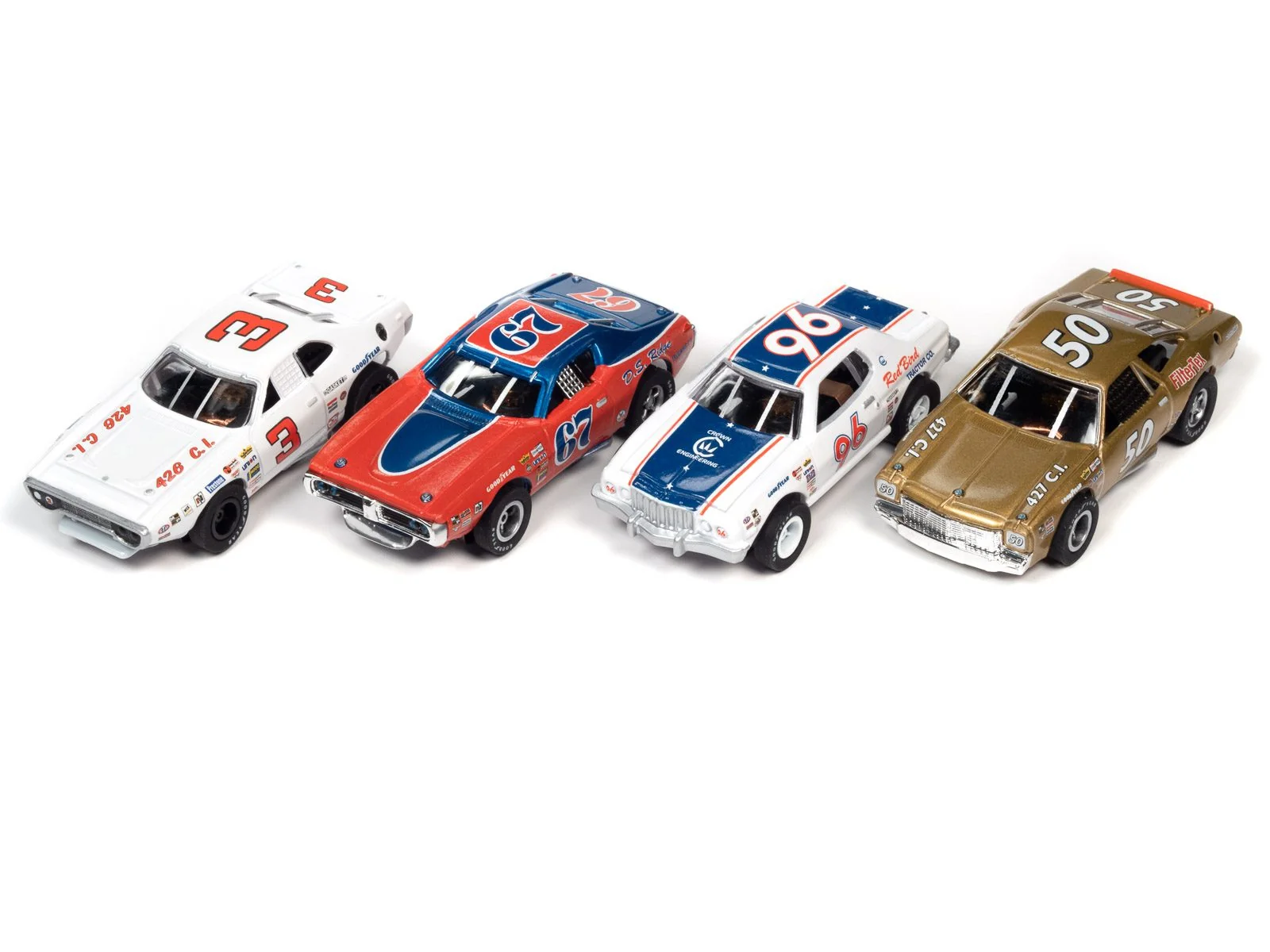 AUTO WORLD 36' VICTORY 400 4 LANE SLOT RACE SET HO SCALE SRS345