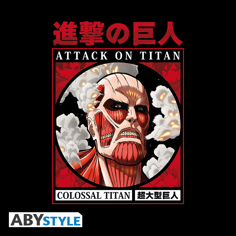 ATTACK ON TITAN Tshirt unisex black Colossal Titan