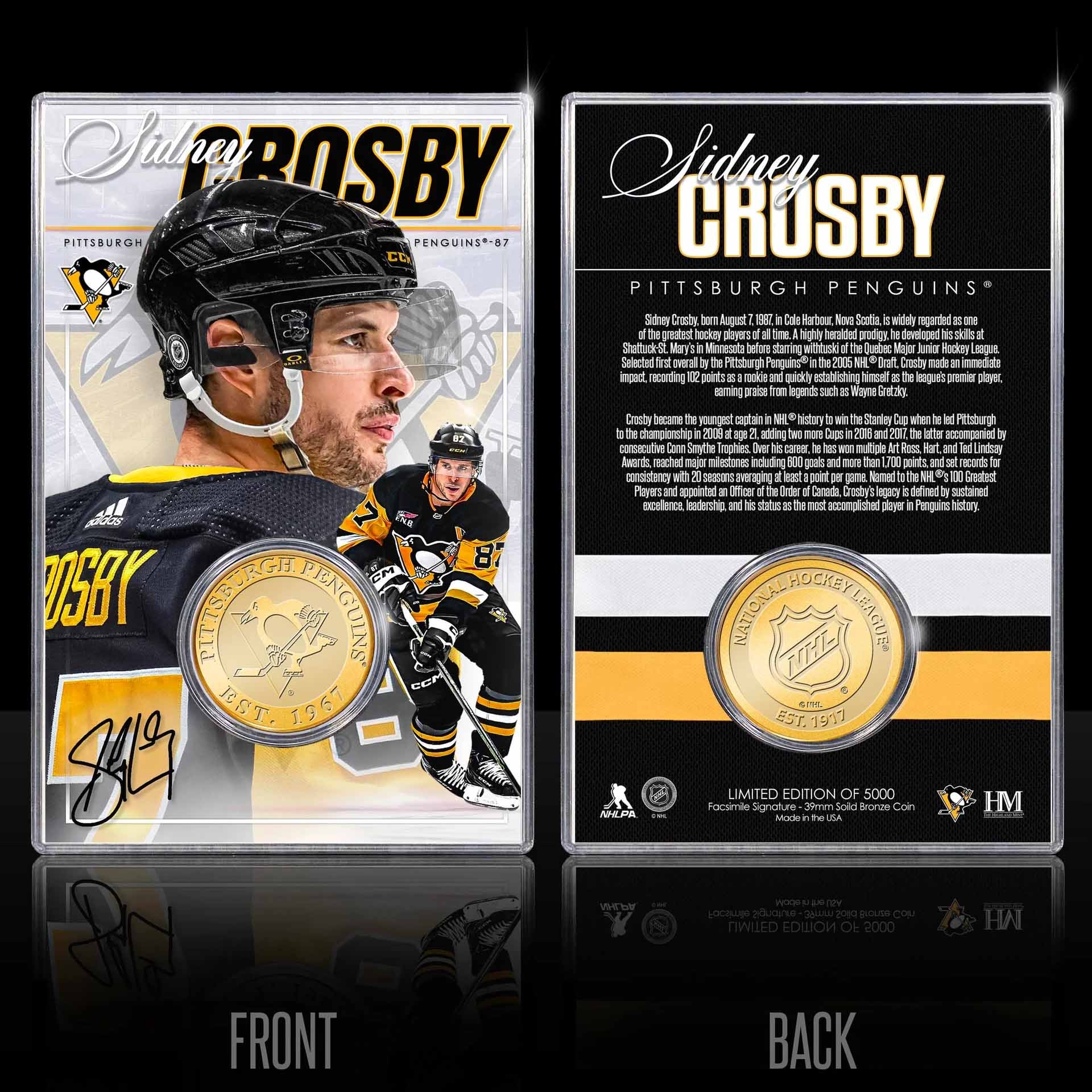 Sidney Crosby Pittsburgh Penguins Acrylic Bronze Coin Holder