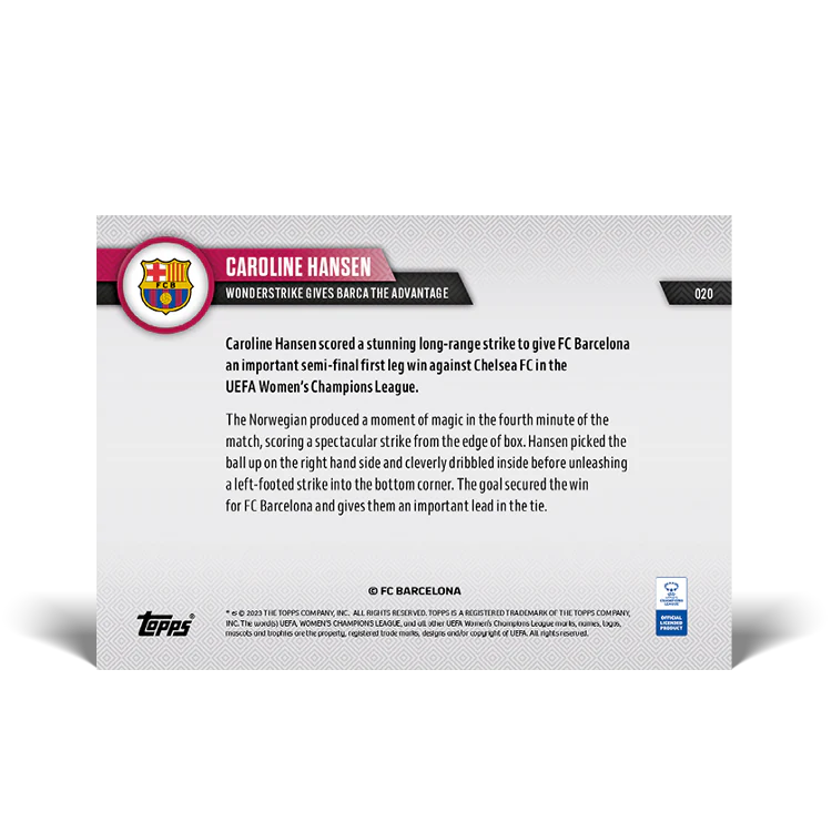 Topps UK - Wonderstrike gives Barca the advantage - UWCL TOPPS NOW® Card #20