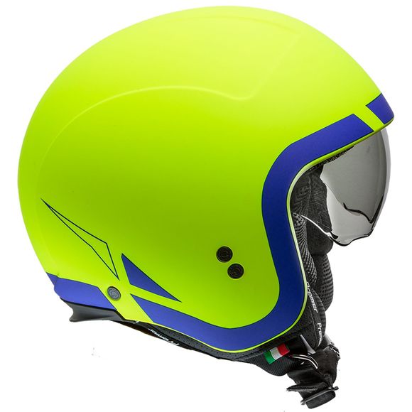 Premier ROCKER Jet Helmet - LN - FLUO - Yellow / BlueRef : PE0298