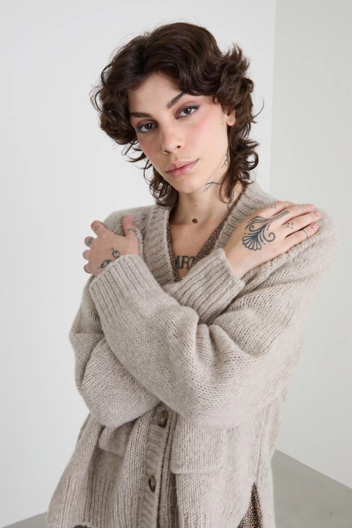 Wool and cashmere-blend cardigan - DOVE GREY
