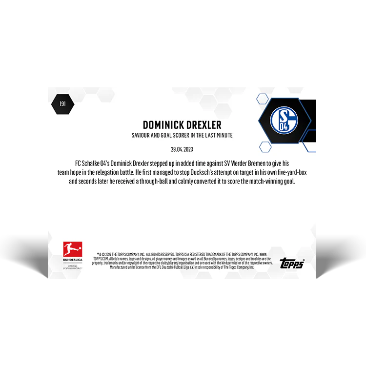 Topps UK - Saviour and Goal Scorer in the last minute- Bundesliga TOPPS NOW® Card #191