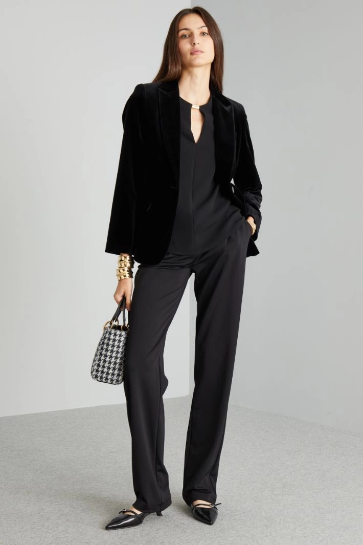 Straight jersey trousers - BLACK