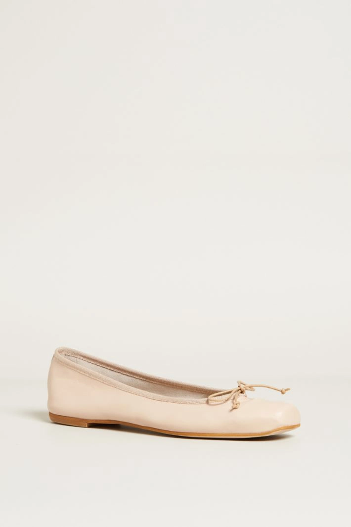 Leather ballerinas - LIGHT BEIGE
