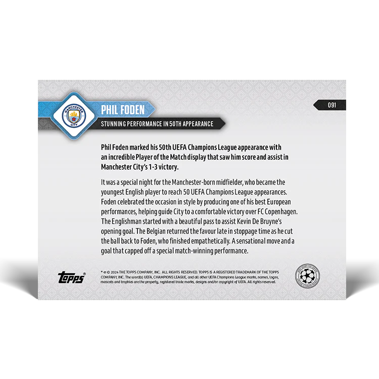 Topps UK - 5 Card Bundle - UCL TOPPS NOW® - #91-#95