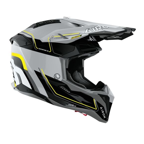 Airoh AVIATOR 3 cross helmet - LEADER 2026 - Yellow / BlackRef: Ar1529-C50686