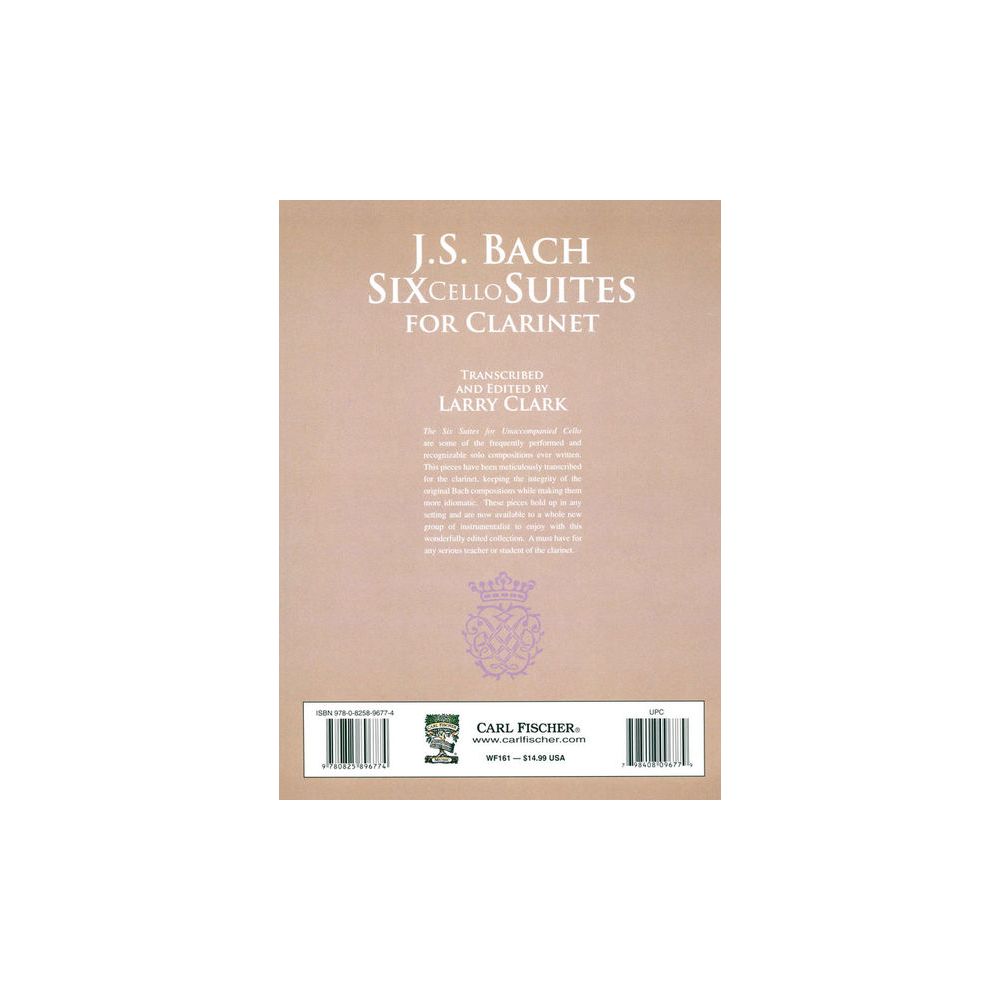 Carl Fischer Bach Six Cello Suites Clarinet – Thomann Ireland