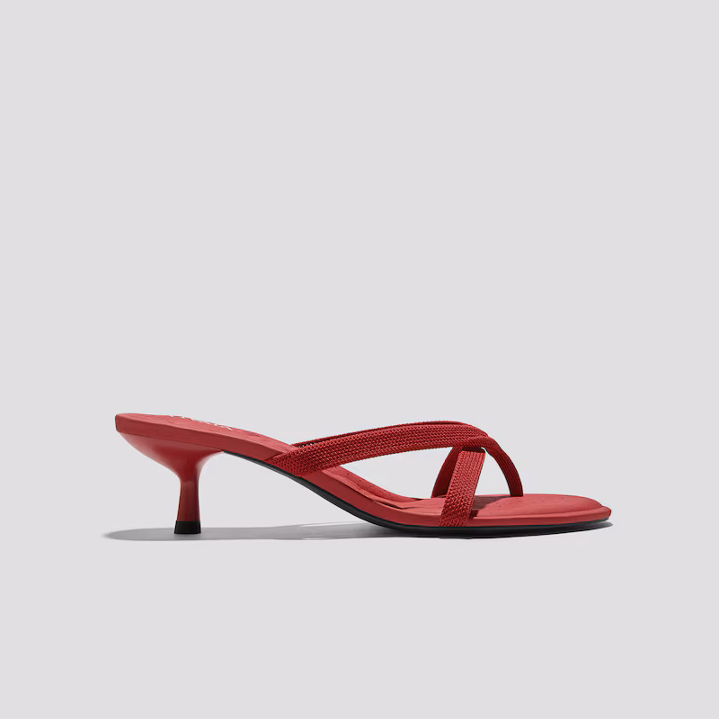 Round-Toe Kitten-Heel Sandals (Emeline)