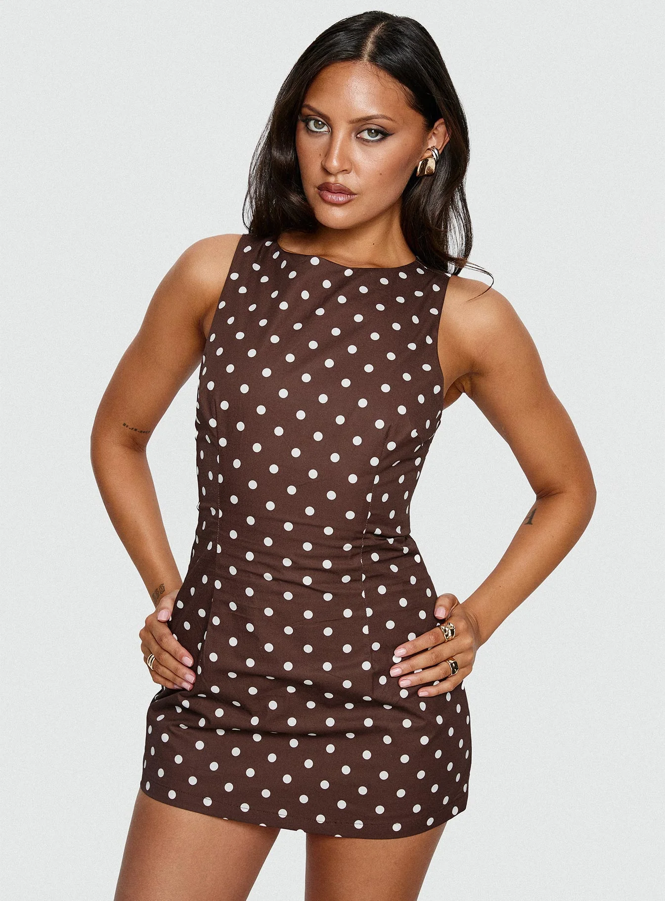 Yumiko Romper Brown Polka Dot