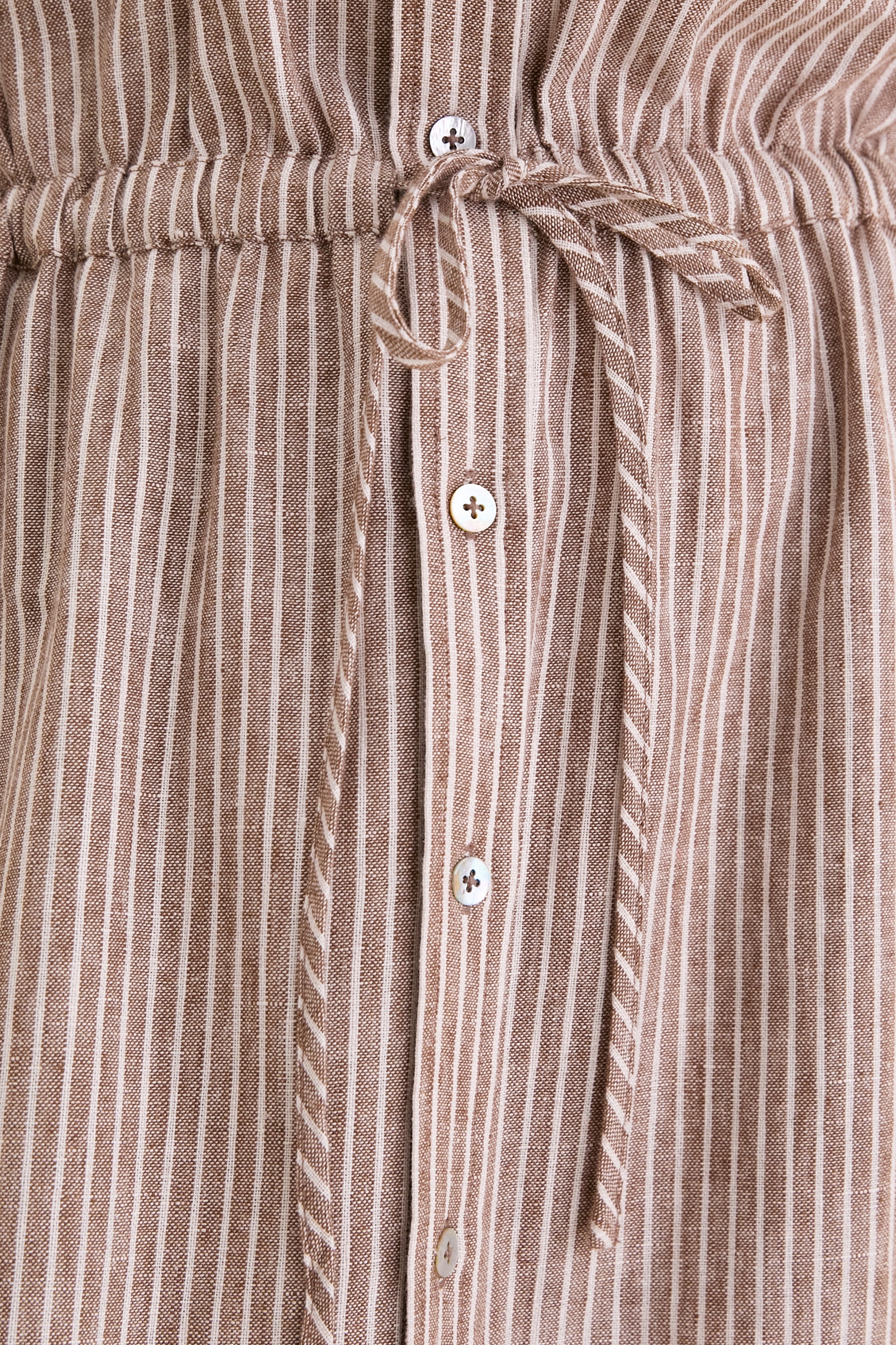Cafe Stripe Linen Julien Shirt Dress