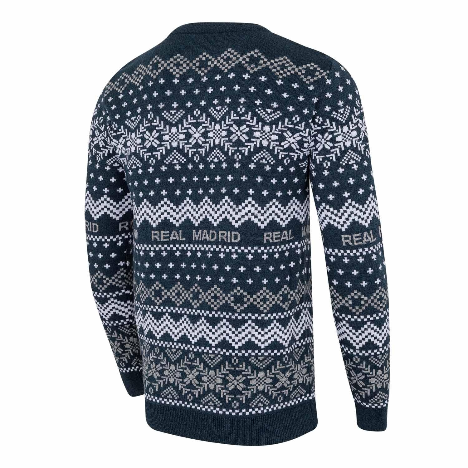 Crest Christmas Sweater Navy/Grey