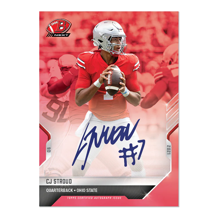 On-Card Auto # to 10 - CJ Stroud - 2021 Bowman NEXT TOPPS NOW® Football Card 10D