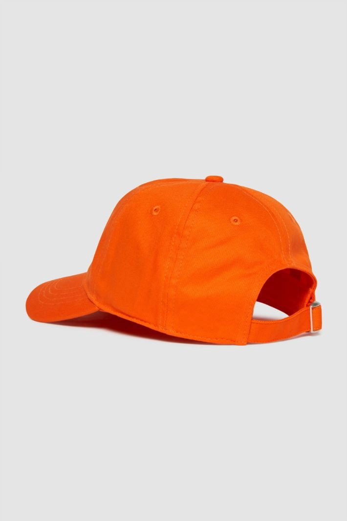 Contrast-Patch Baseball Cap - ORANGE