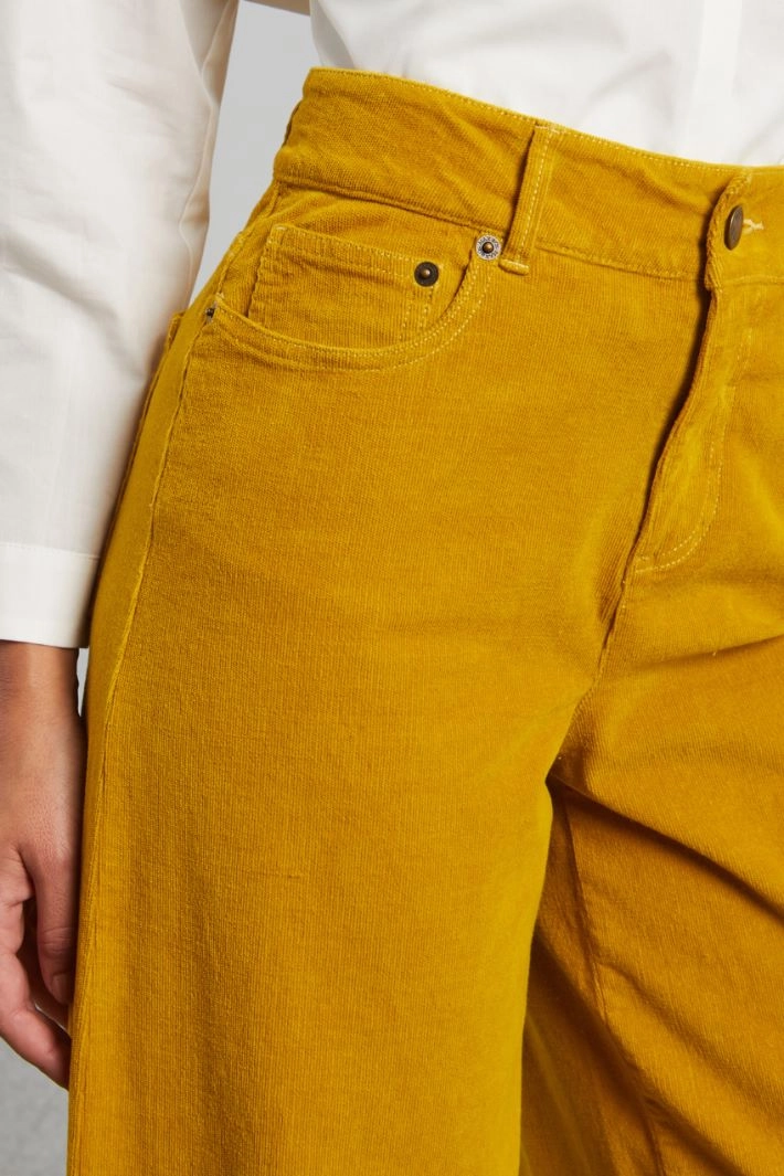 Velvet palazzo trousers - MUSTARD