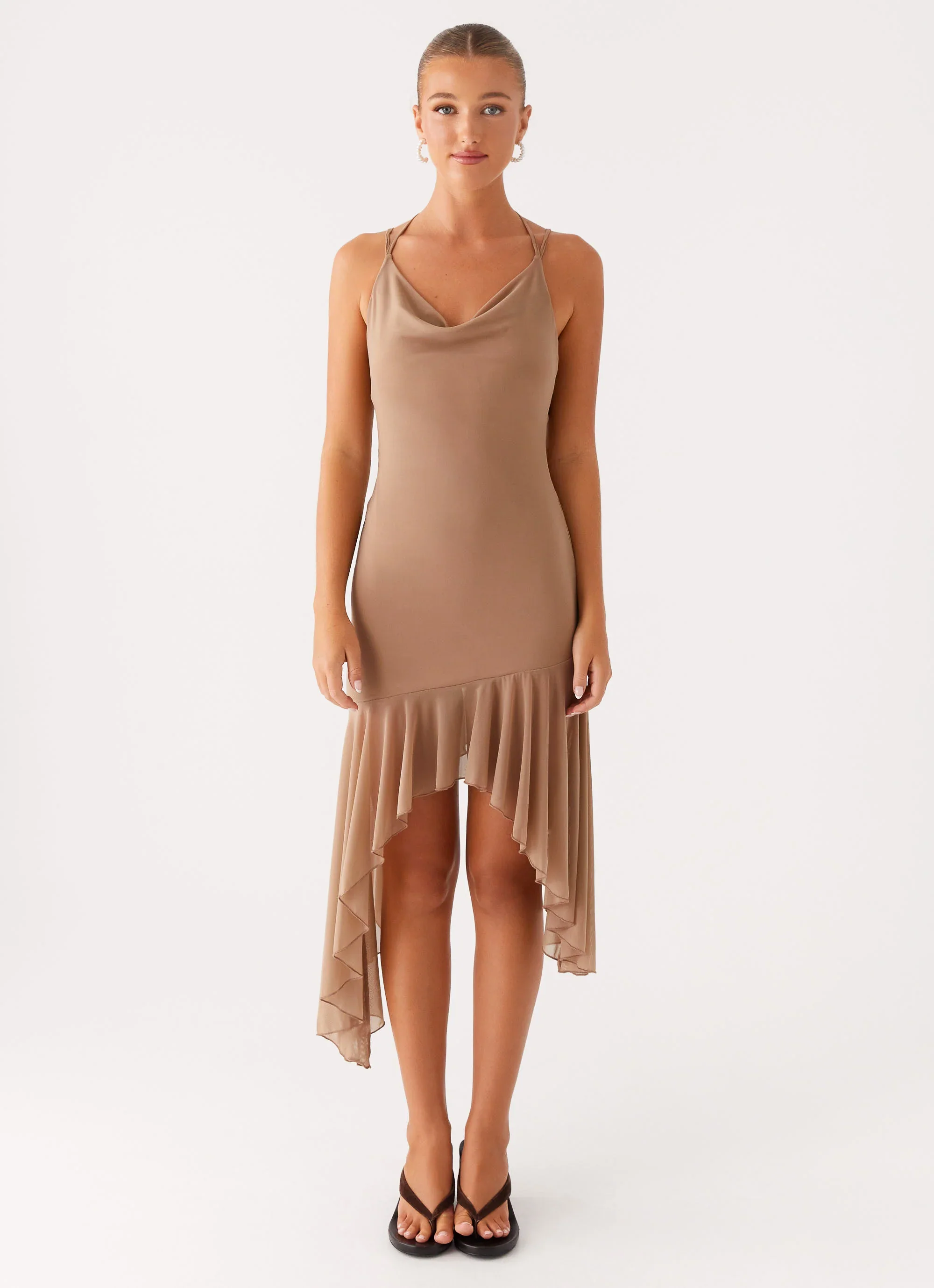 Bessie Midi Dress - Beige