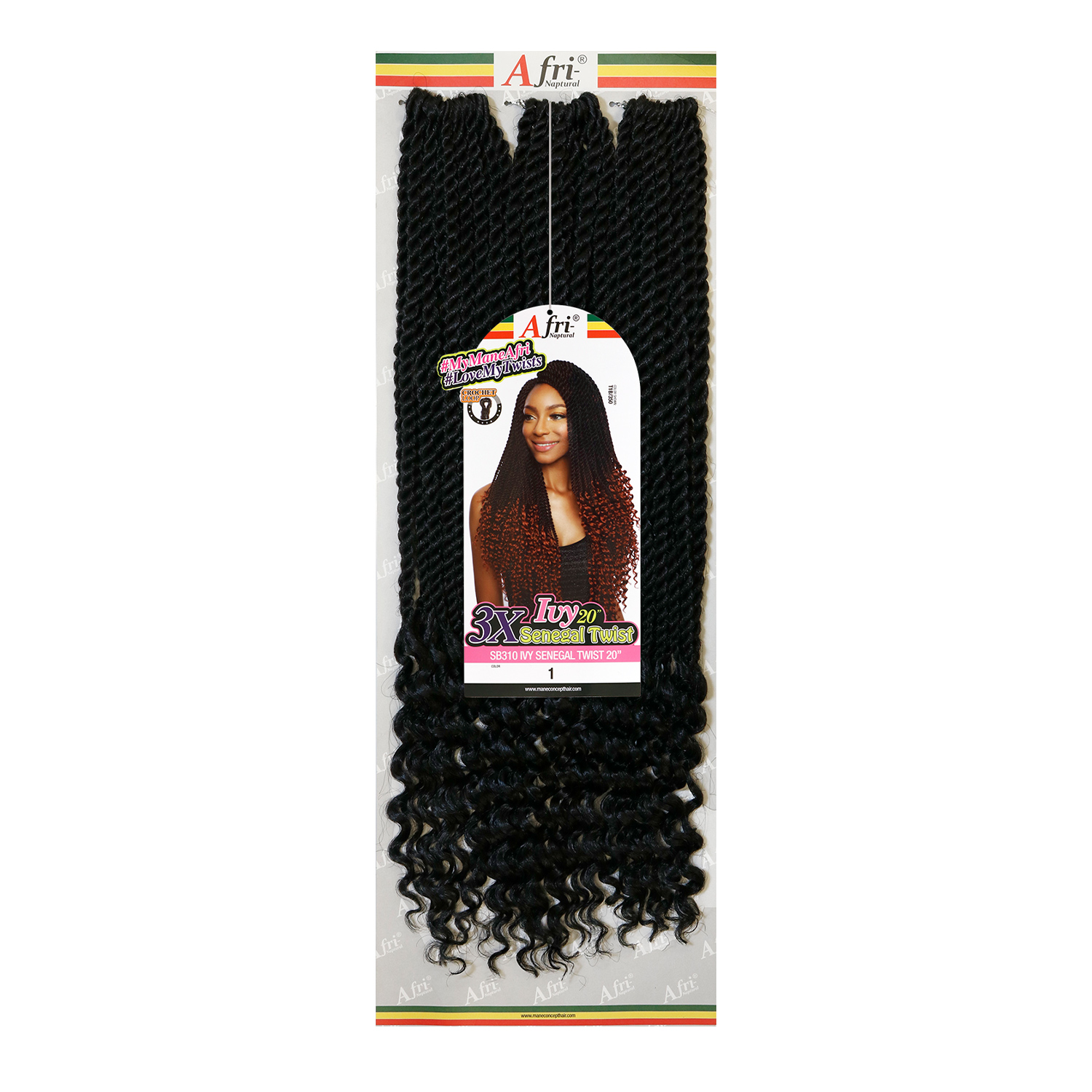 Mane Concept Crochet Braids Afri-Naptural 3X Ivy Senegal Twist 20