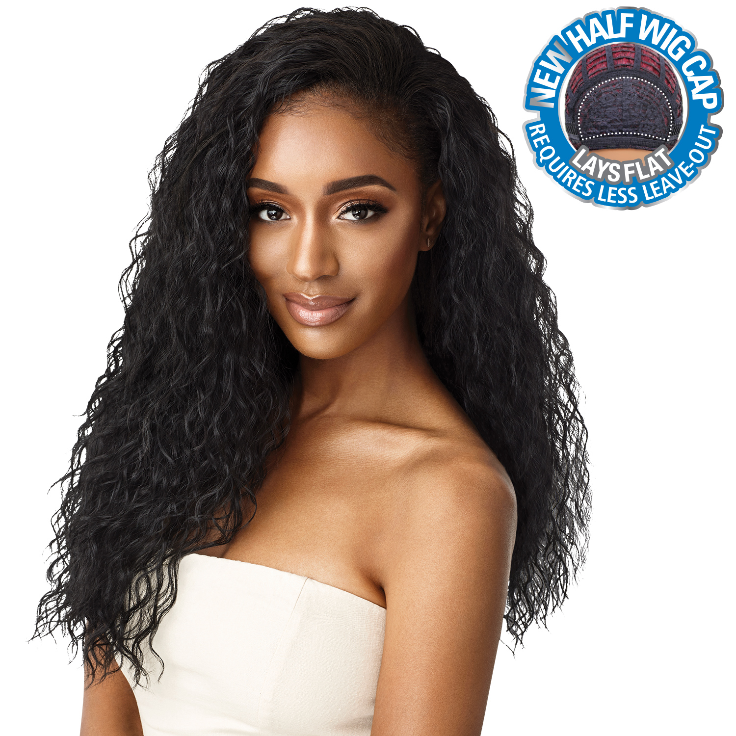 Outre Half Wig Quick Weave Wet N Wavy Beach Curl 24