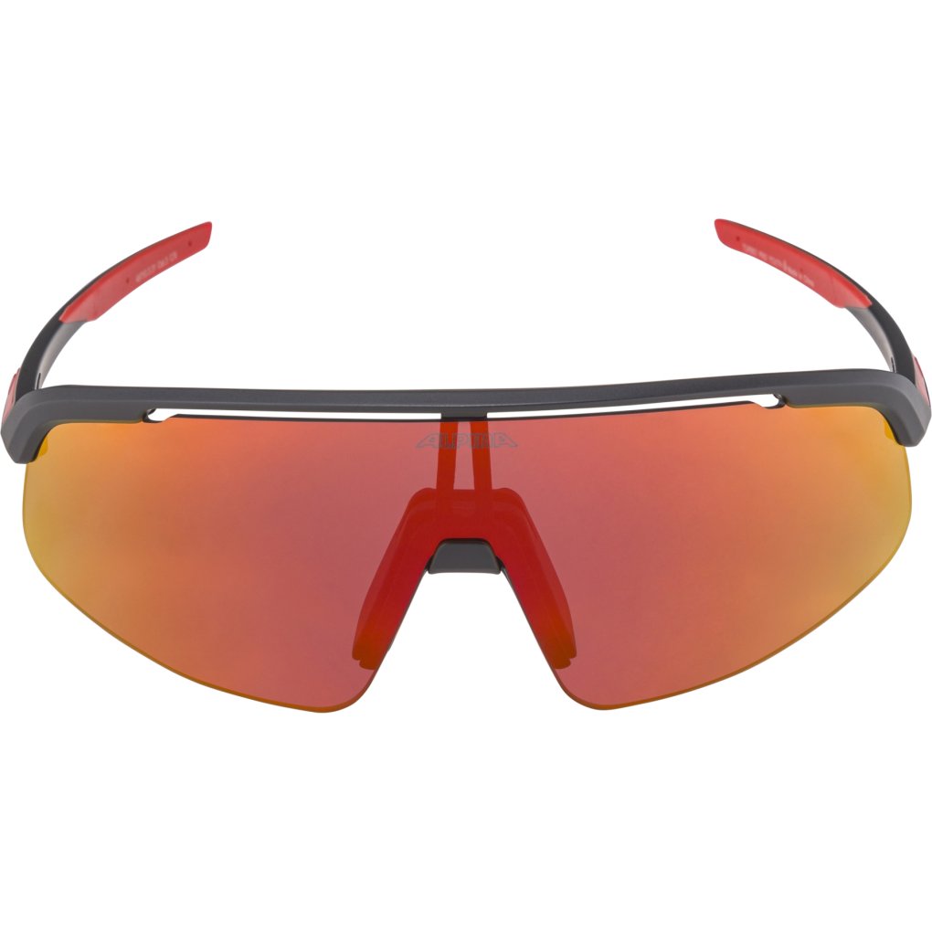 Alpina Turbo Pro Glasses Youth - black matt/mirror red