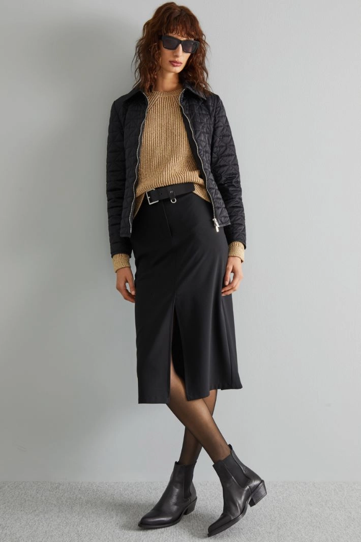 Padded jacket with collar - BLACK