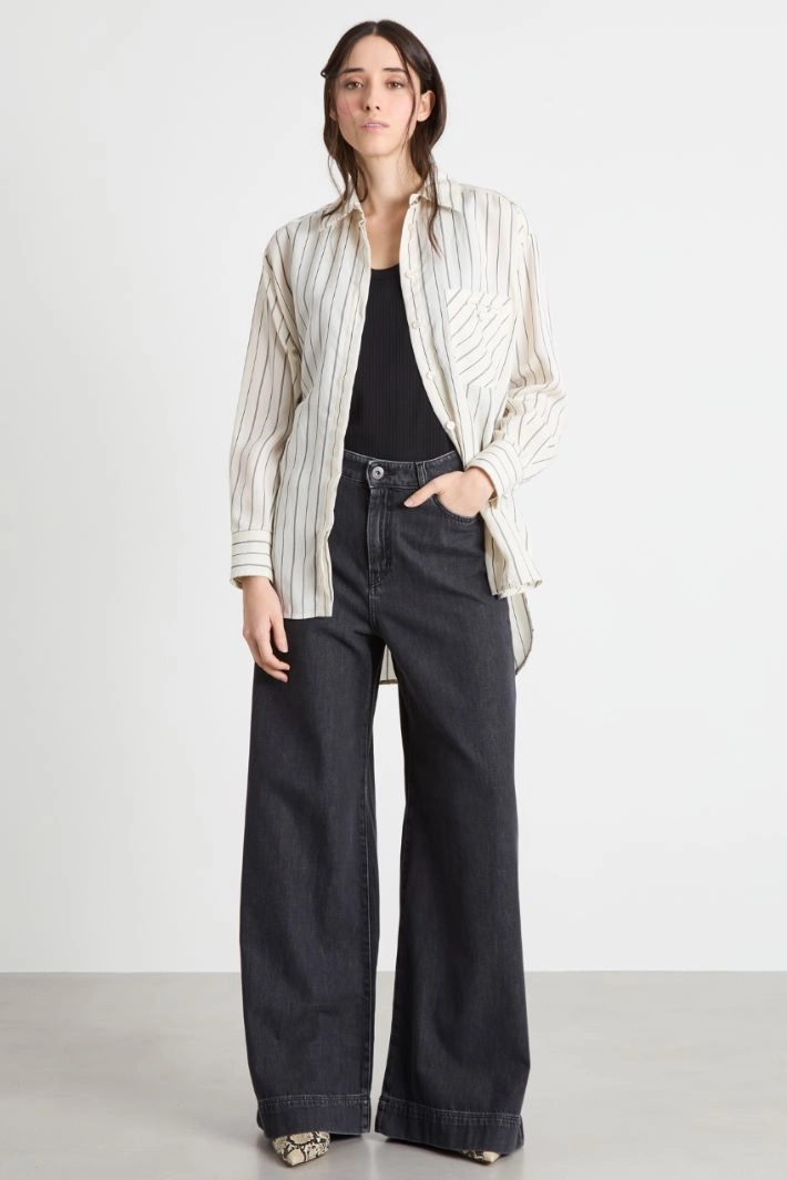 Wide-strap vest top - BLACK