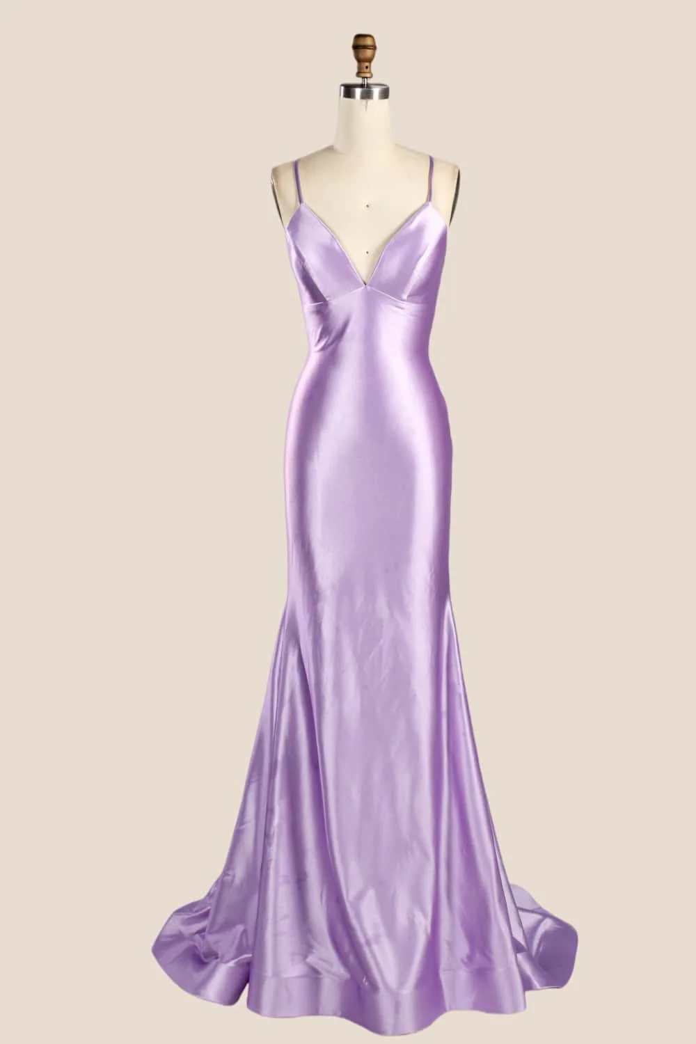 Straps Fuchsia Satin Memaid Long Formal Dress