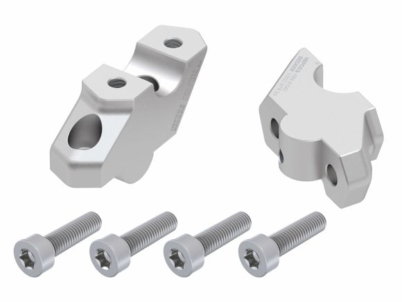 Hepco & Becker handlebar riser with offset 30 mm high and 22 mm back - silverBMW 800 F 800 GS ABS - 2024 - 2025Ref: Hbe05013A / 42456537 00 09