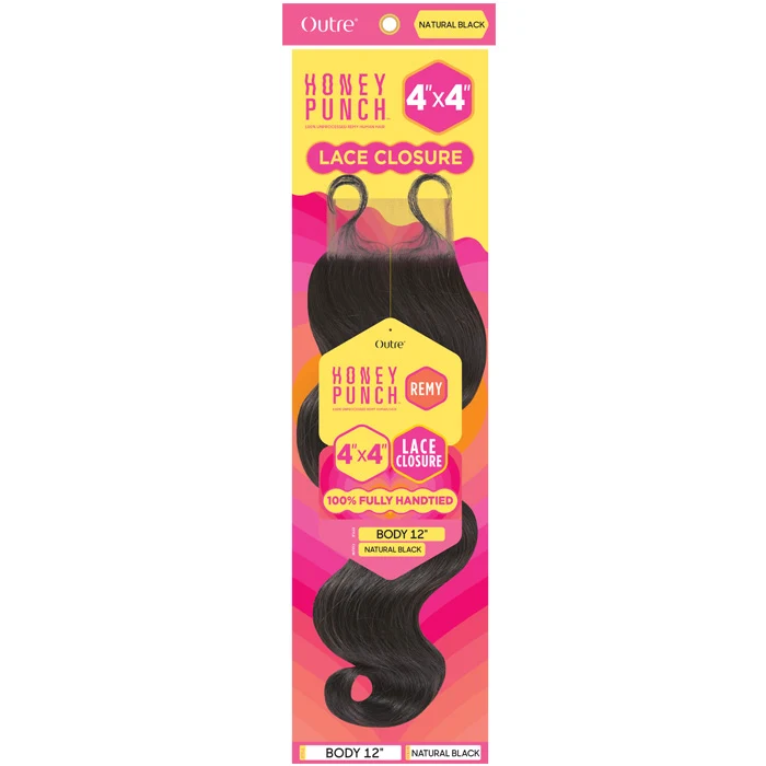 Outre Honey Punch 100% Unprocessed Remy Human Hair 4x4