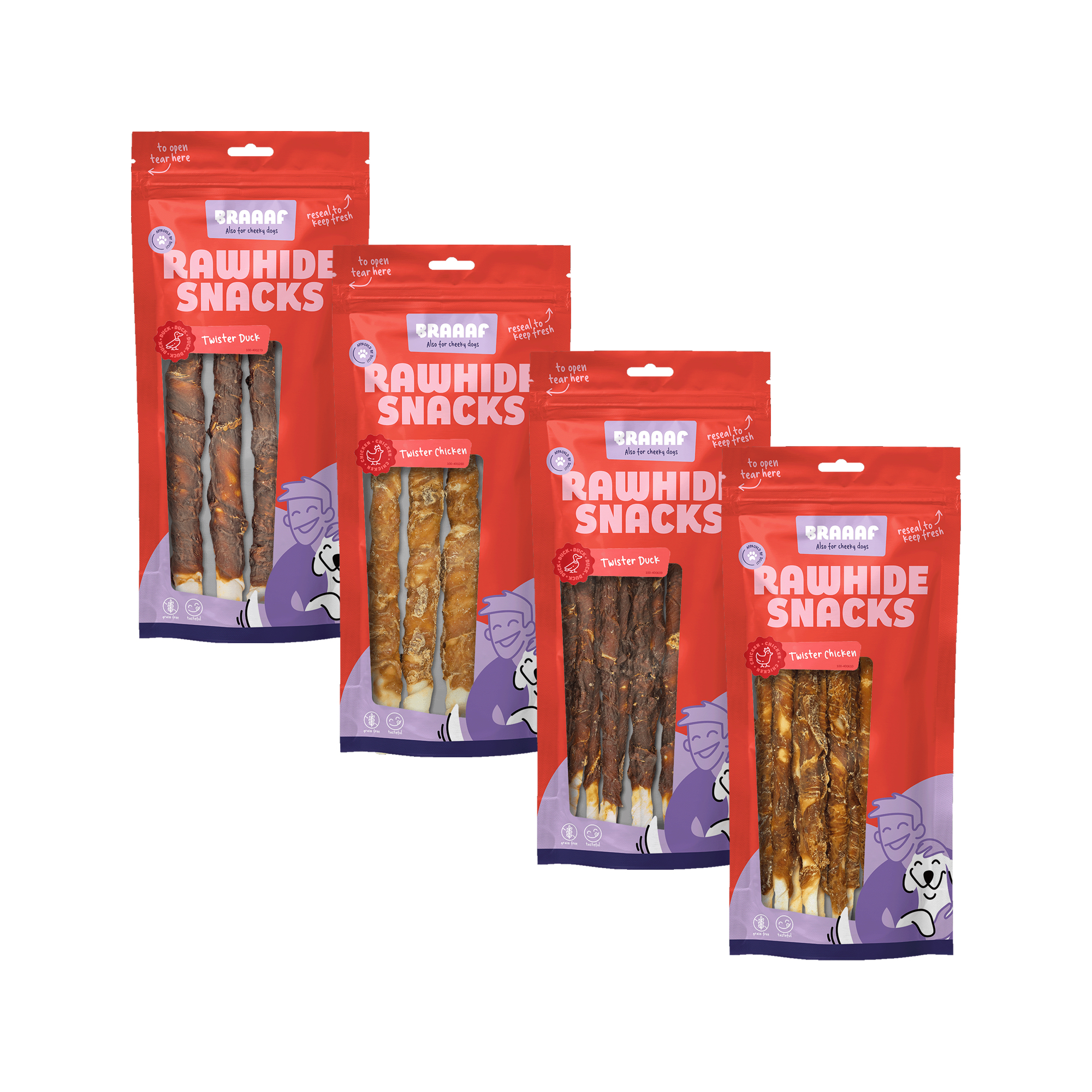 Braaaf Twister - Chicken - 3 x 25 cm