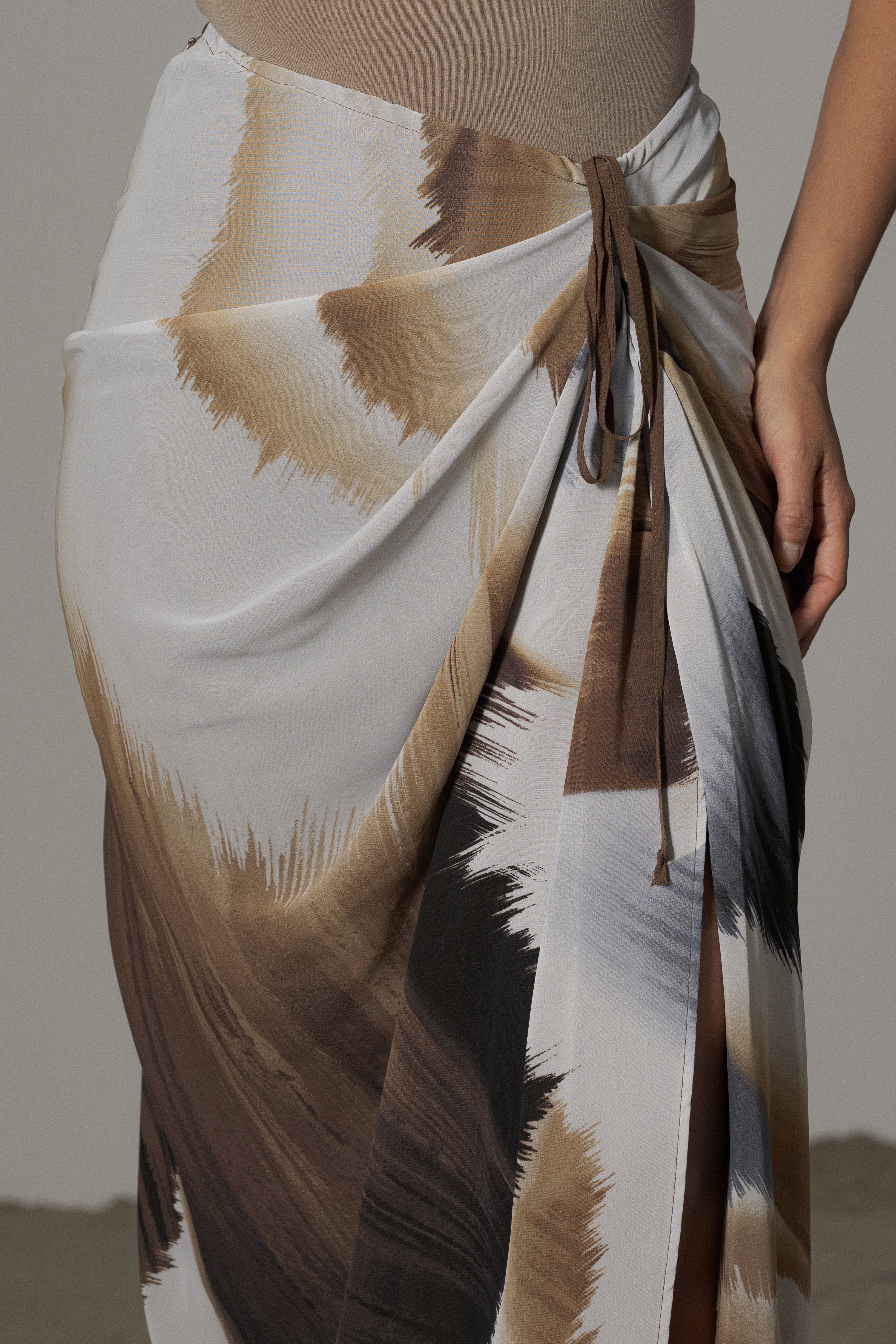 Brown Abstract Noelia Printed Skirt