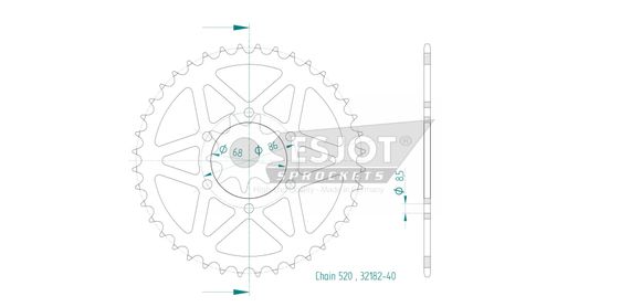 Esjot 40-Tooth SprocketRef: Esjo00015A / 12113062