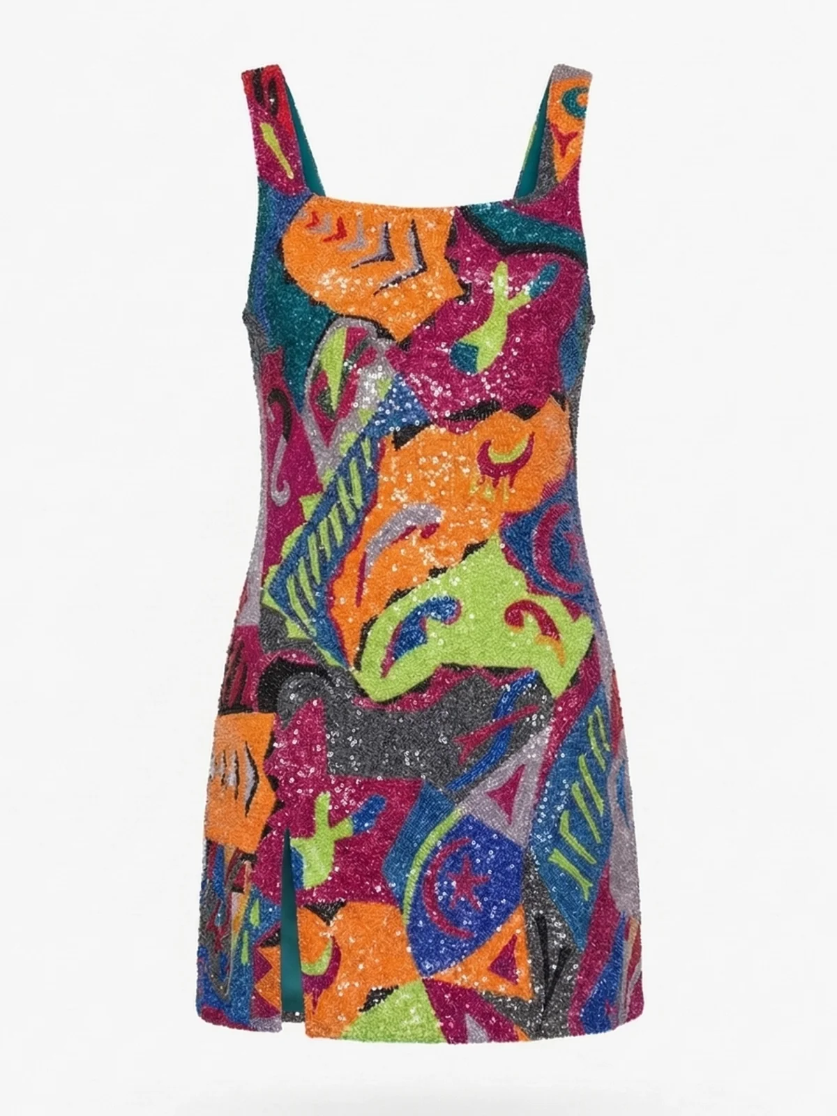 Boston Mosaic Multi-color Beaded Mini Dress