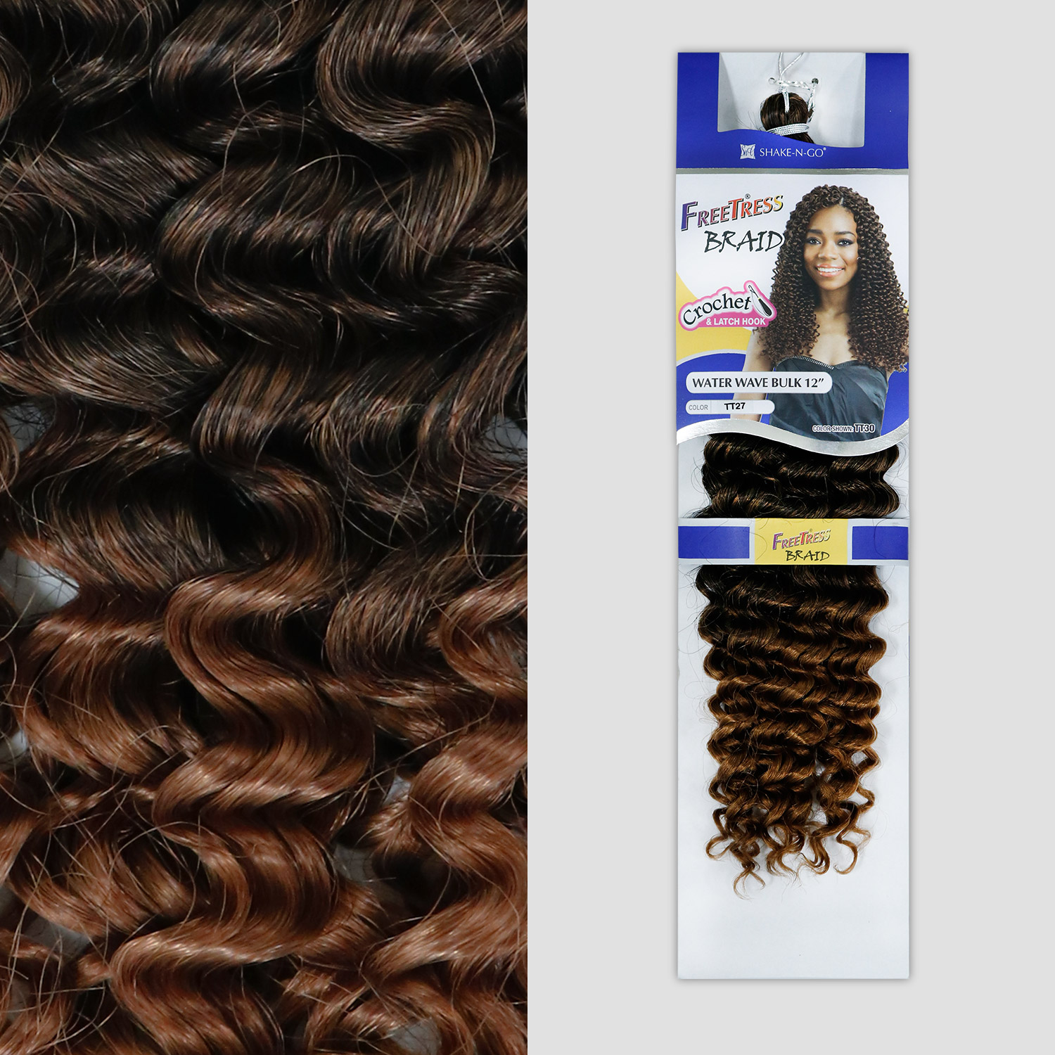 FreeTress Synthetic Hair Crochet Braids Water Wave Bulk 12