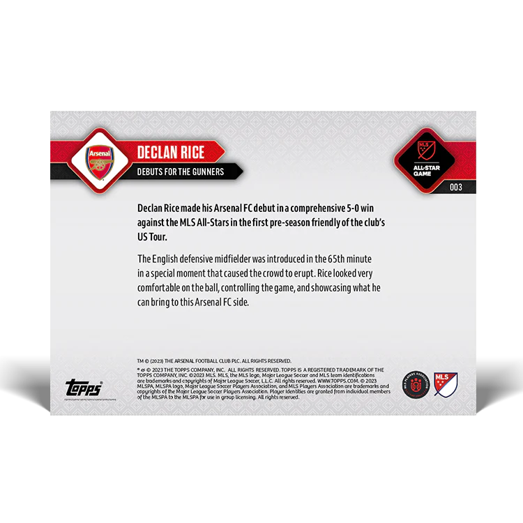 Topps UK - Welcome to the Gunners - ARSENAL TOPPS NOW® Card #003