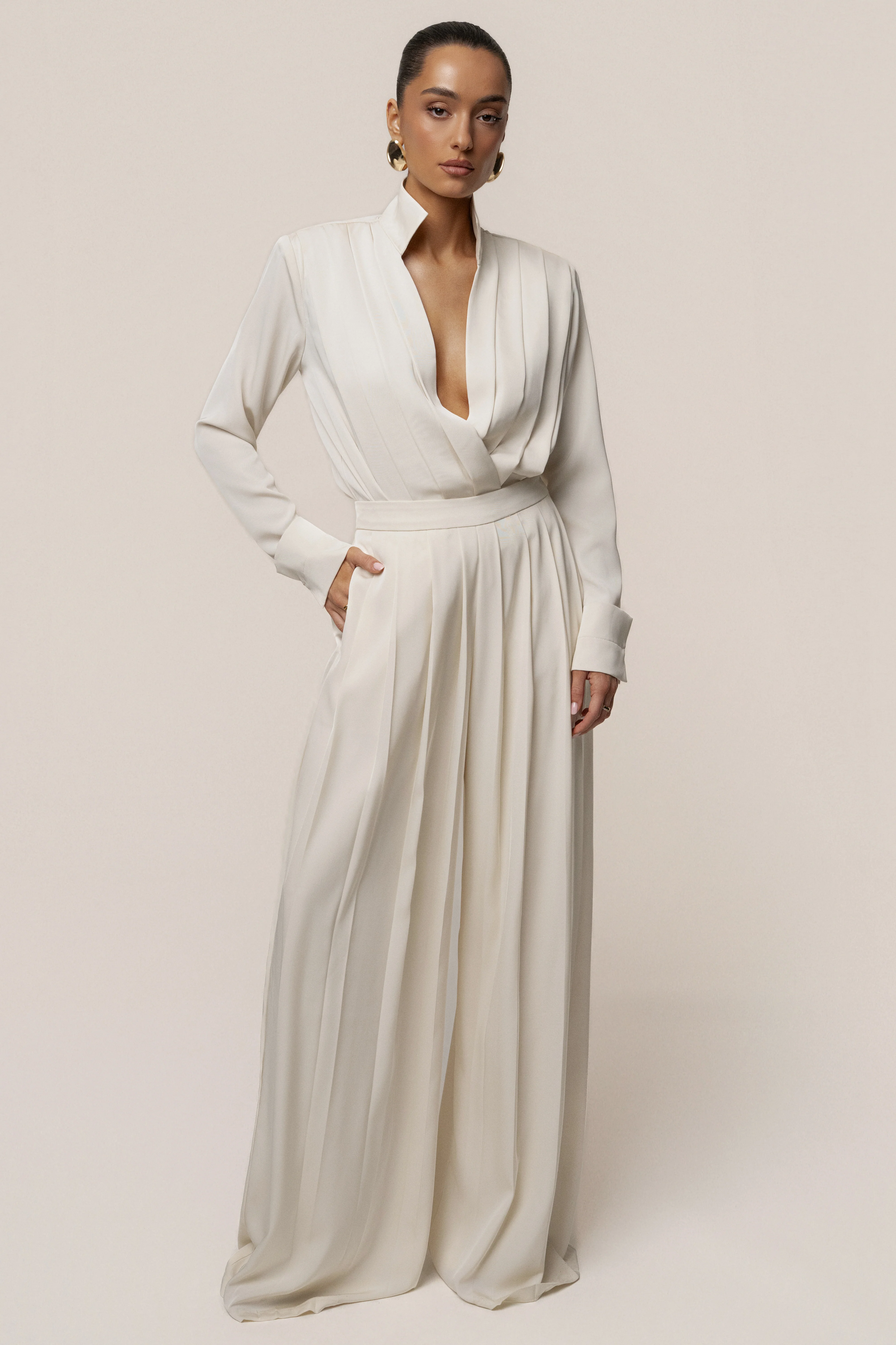Buttercream Visionary Pleated Bodysuit