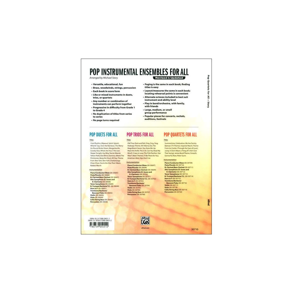 Alfred Music Publishing Pop Quartets For All Flute – Thomann Ireland