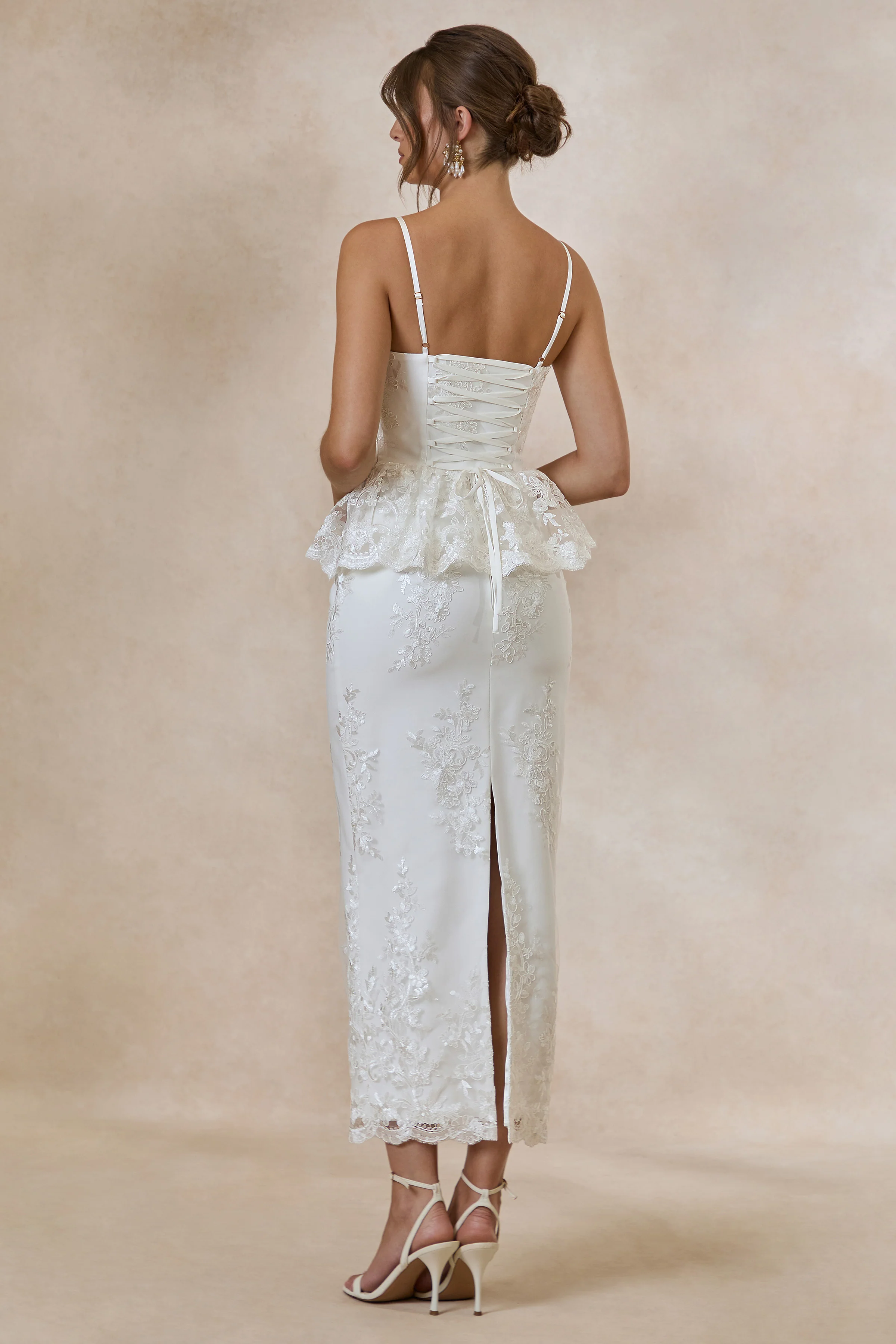 Revia | White Lace Maxi Skirt