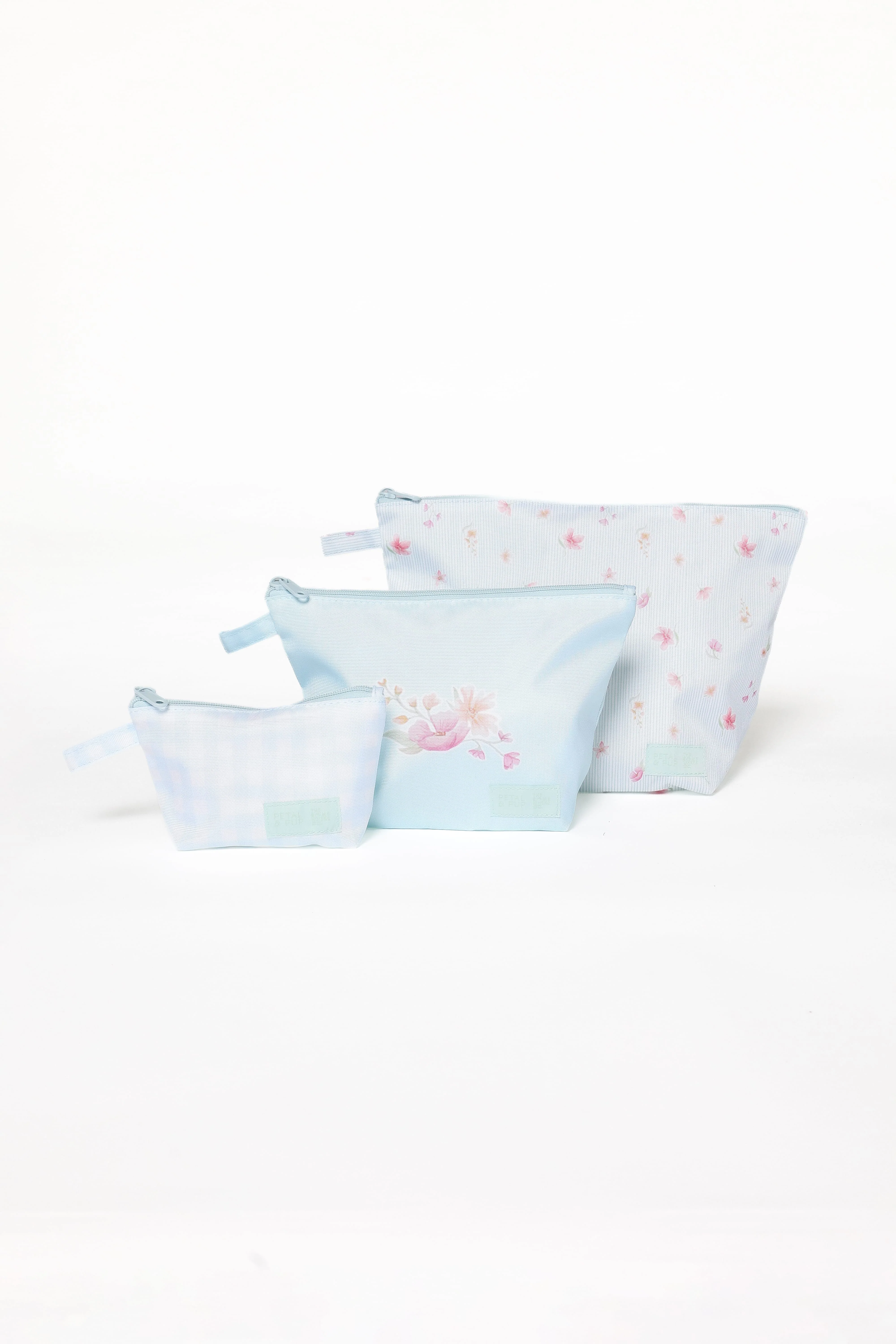 Handy Pouch Trio - Blue Garden Stripe