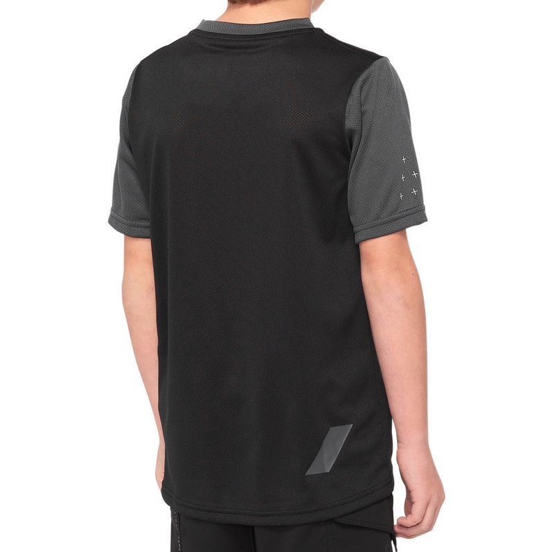 100% Ridecamp Youth Short Sleeve Jersey - black/charcoal