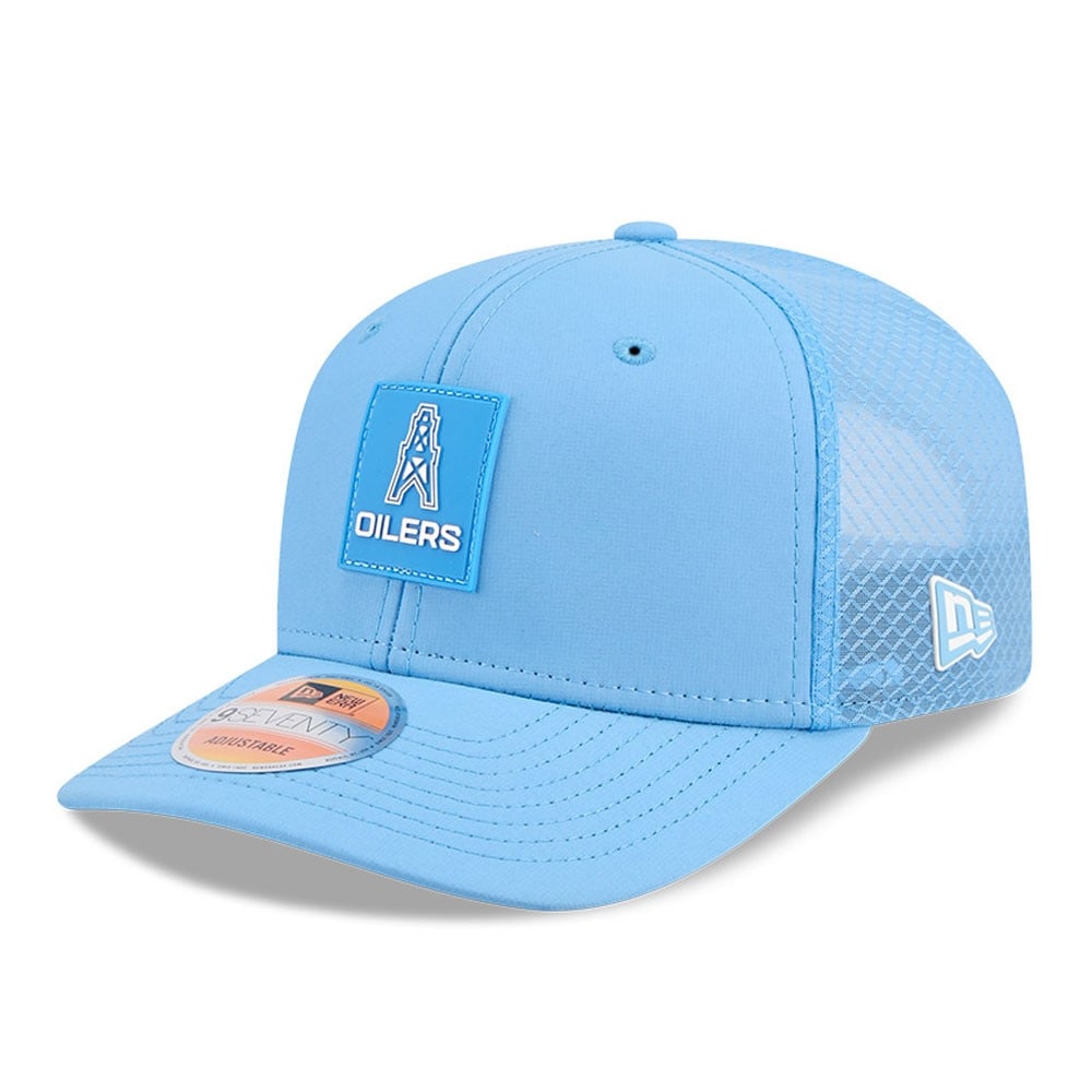 Houston Oilers Historic 2025 NFL On-Field Sideline 9SEVENTY Trucker Snapback Cap